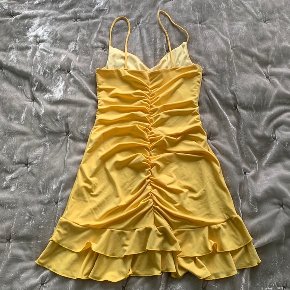 Ruched Ruffle Mini Dress - Picture 2 of 3